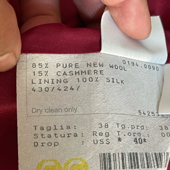 Giorgio Armani Jackets & Coats red blazer wool/ cashmere size EUR 38 (2) USA - Picture 14 of 16